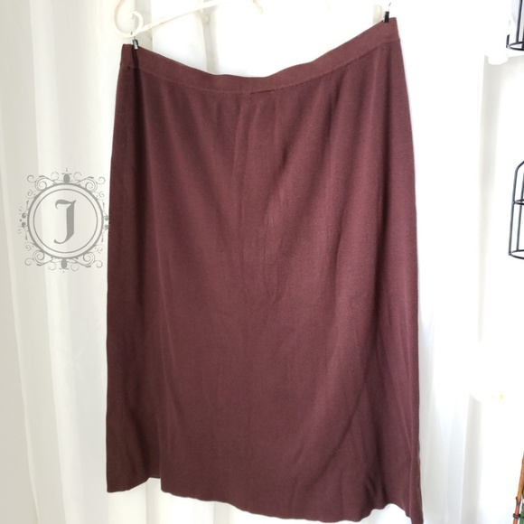 Pierre Cardin II Options Brown Sweater Skirt - Picture 3 of 6